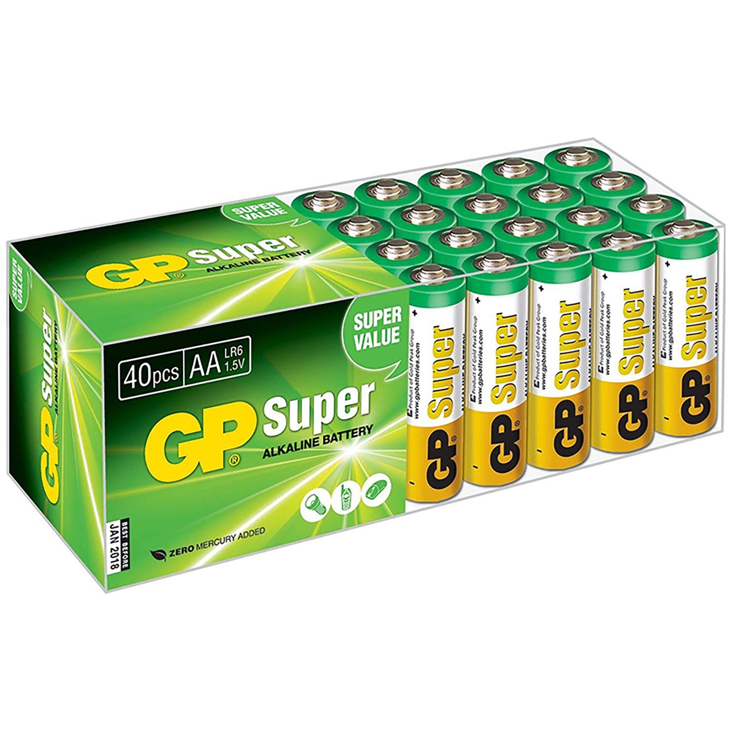 GP SUPER ALKALINE AA 40PK