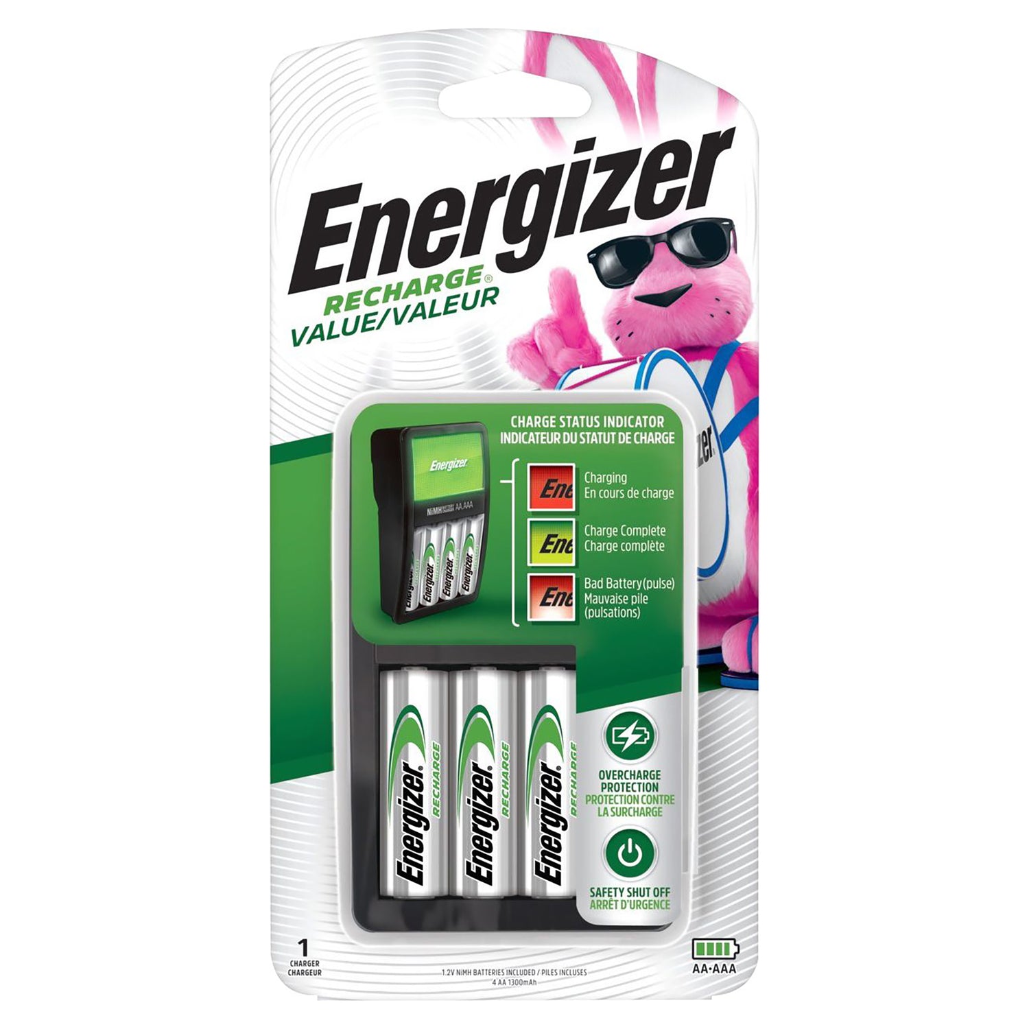 BEST VALUE CHGR INCLUDES 4AA BATTERIES BATTERY CHARGER