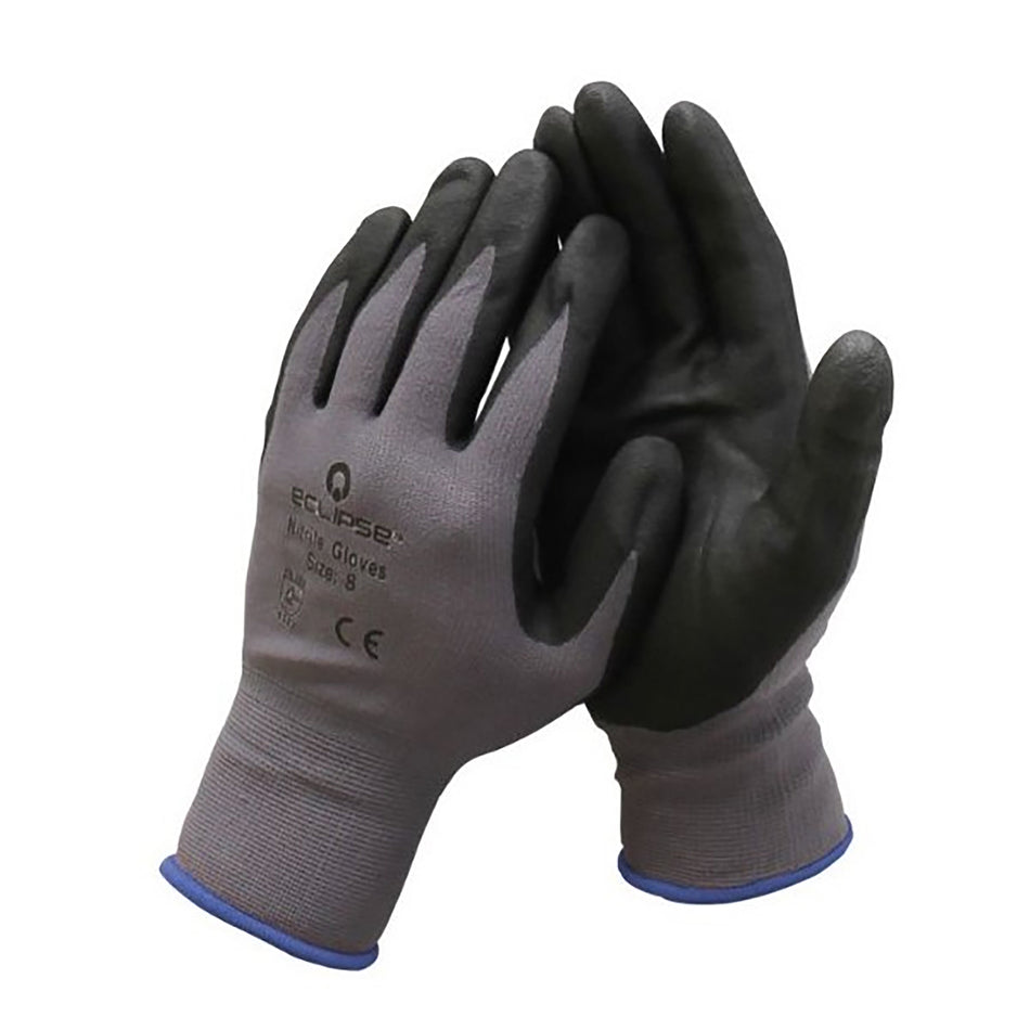 Nitrile-coated Large Blue band EN388 Standard Gloves