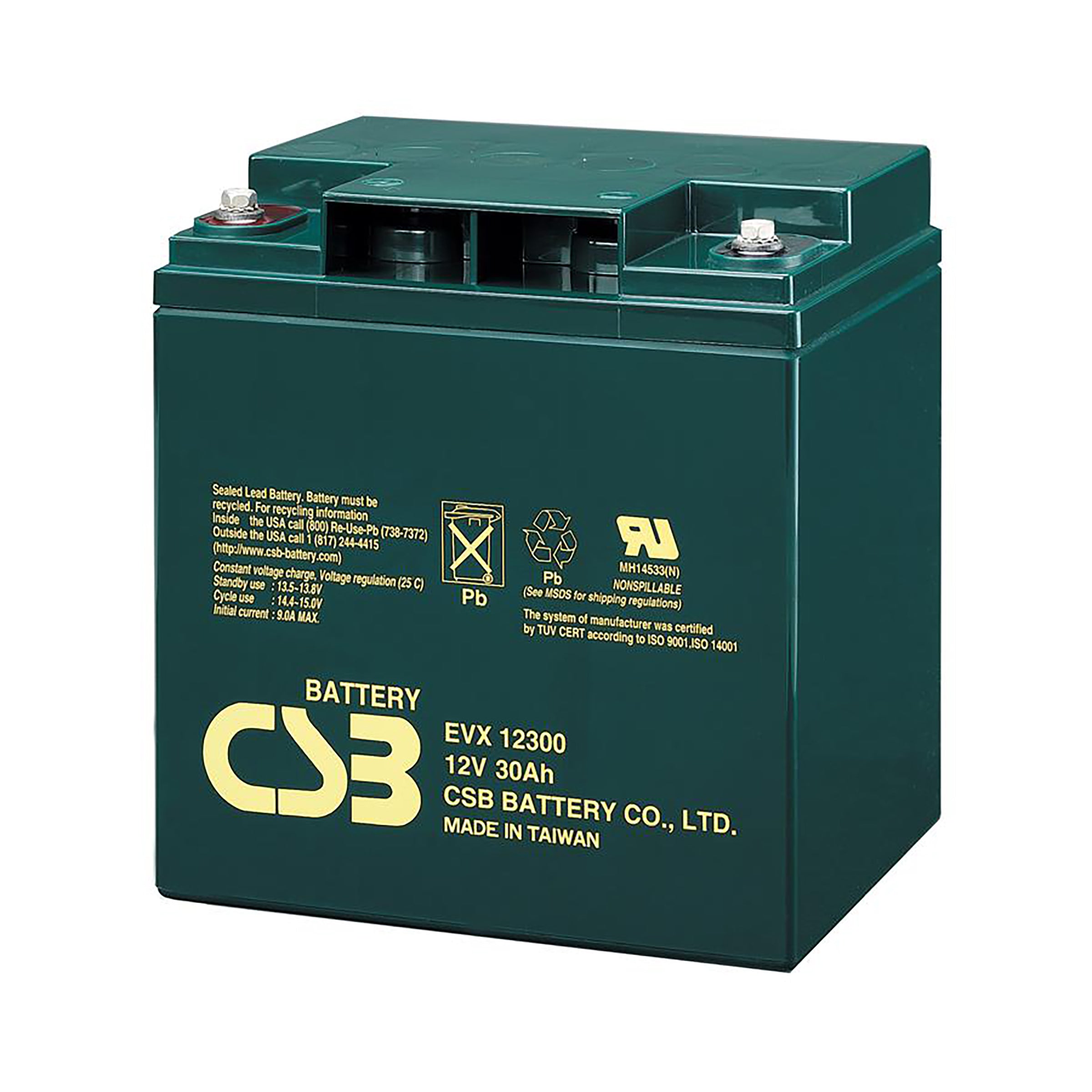 12V 30ah Thread Insert/Bolt Terminal Extended Run High Cycle AGM Deep Cycle Battery