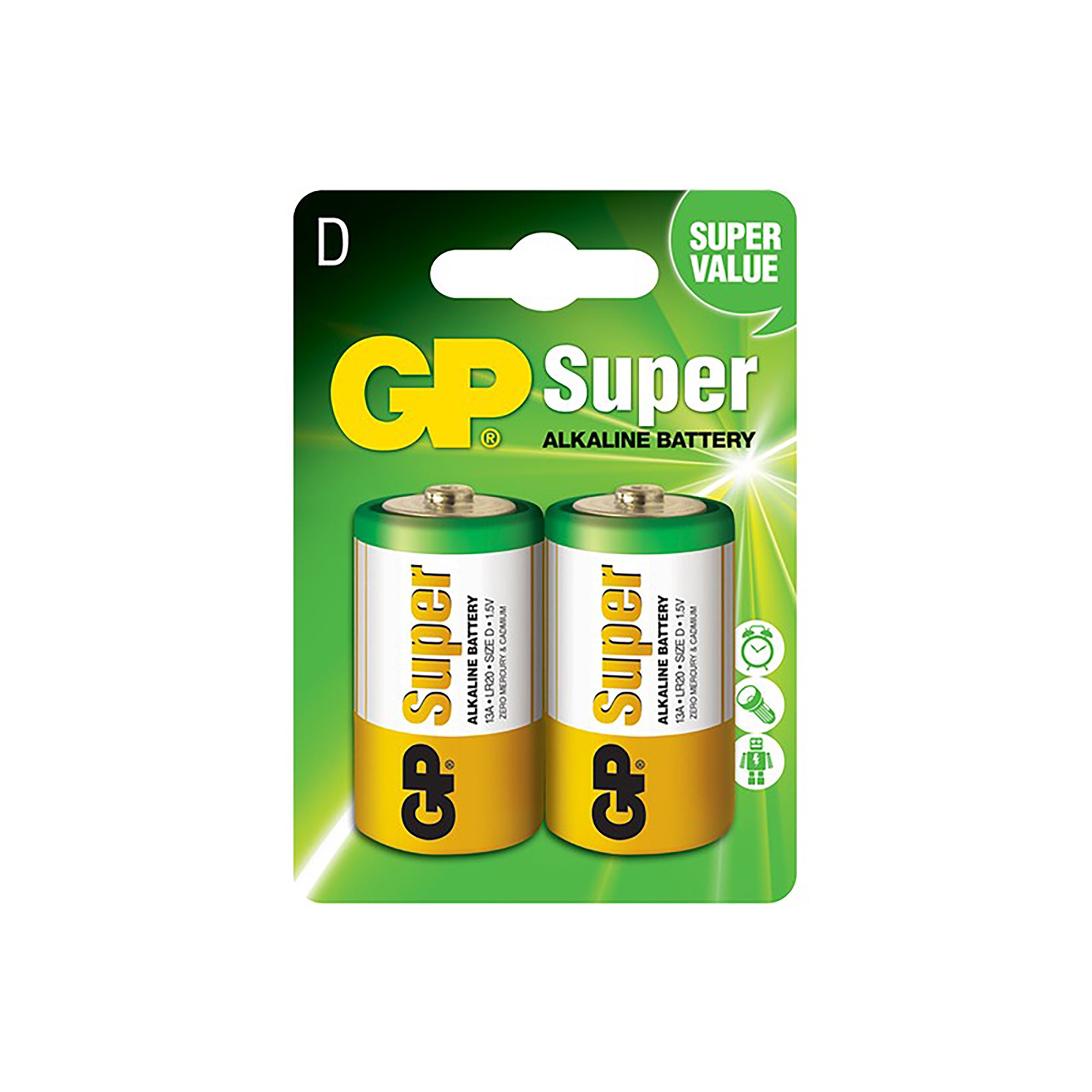 GP D-2PK SUPER ALKALINE BATTERY