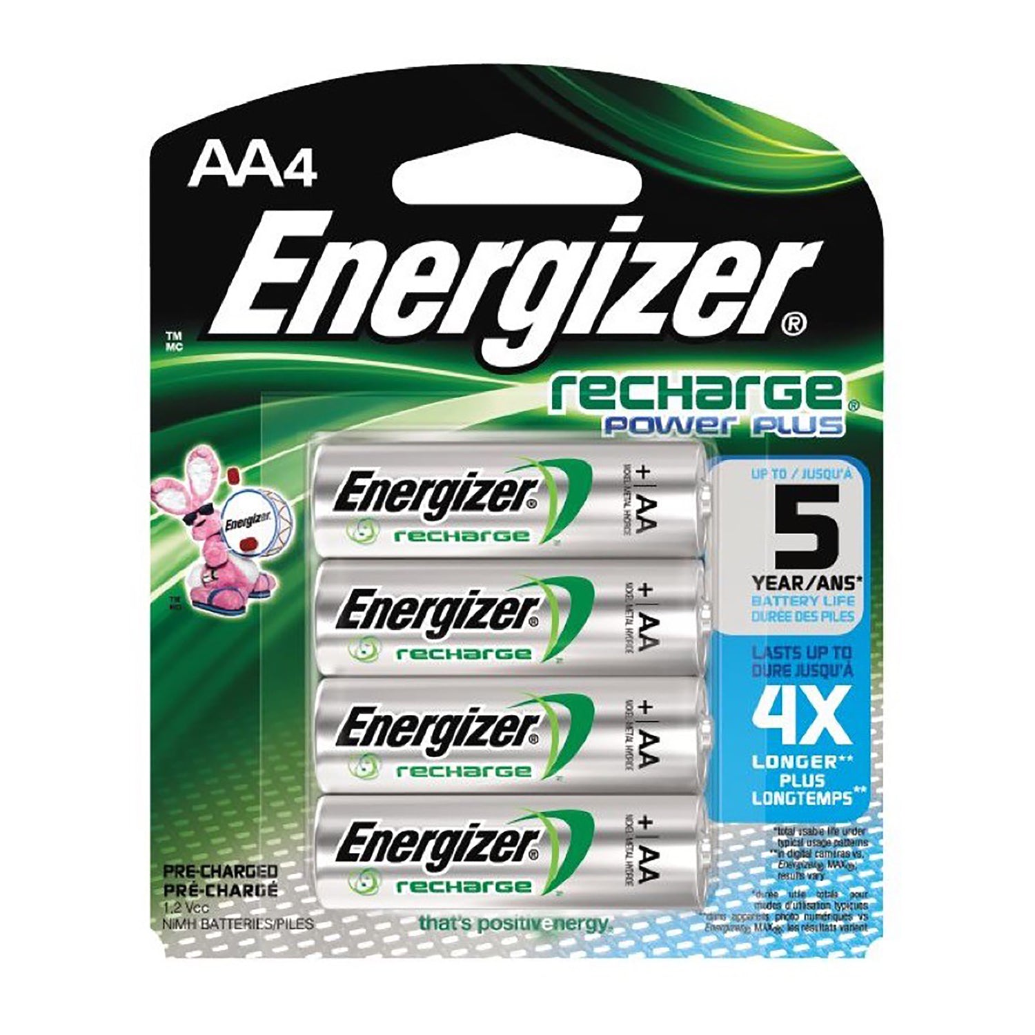 Energizer AA NiMH 2300mah 4 Pack Rechargeable Battery