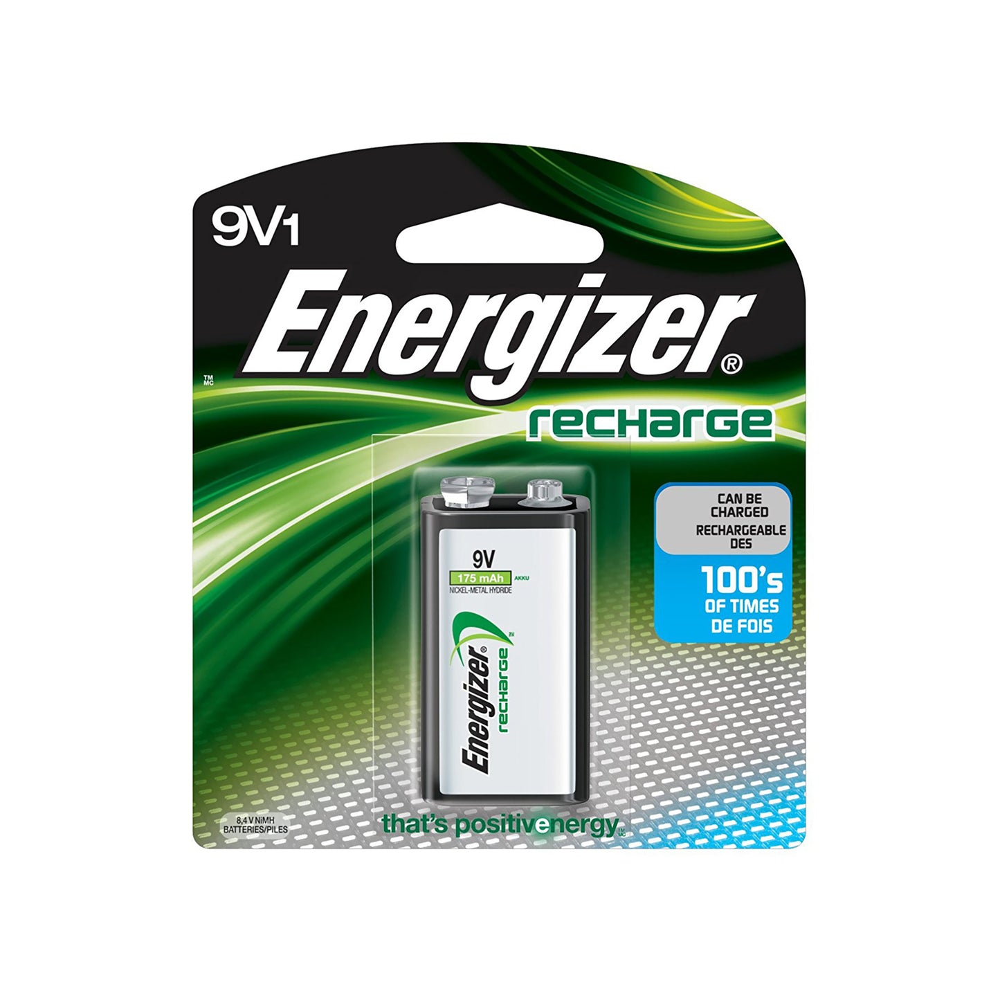 Energizer 9V NiMH 175mah Rechargeable Battery