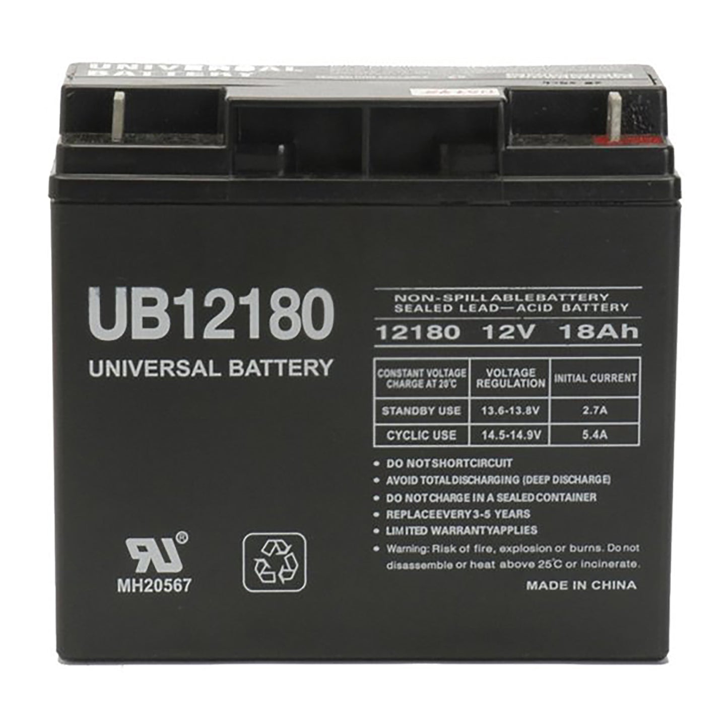 12V 18ah Nut and Bolt Terminal SLA Battery