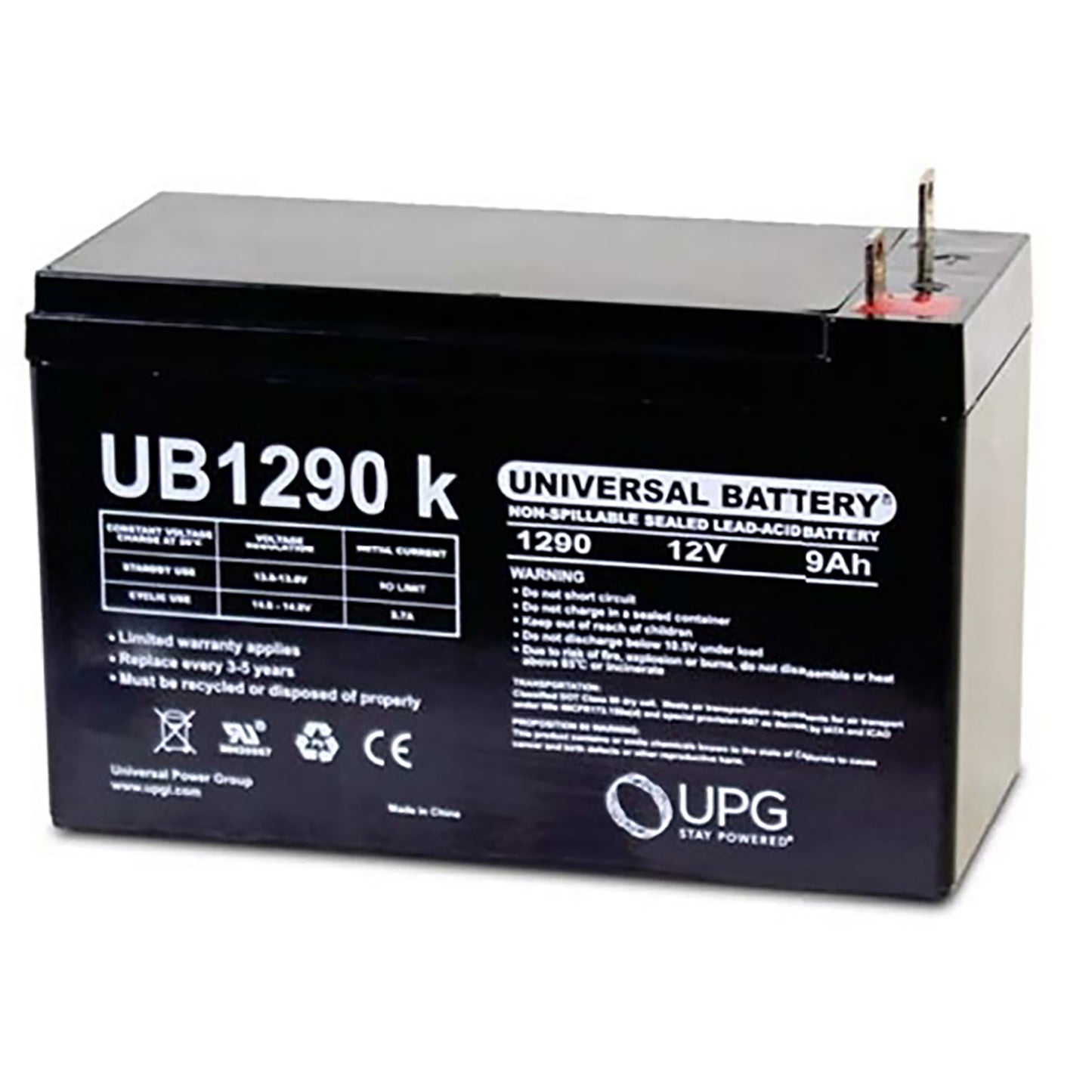 12V 9ah Nut and Bolt Terminal SLA Battery