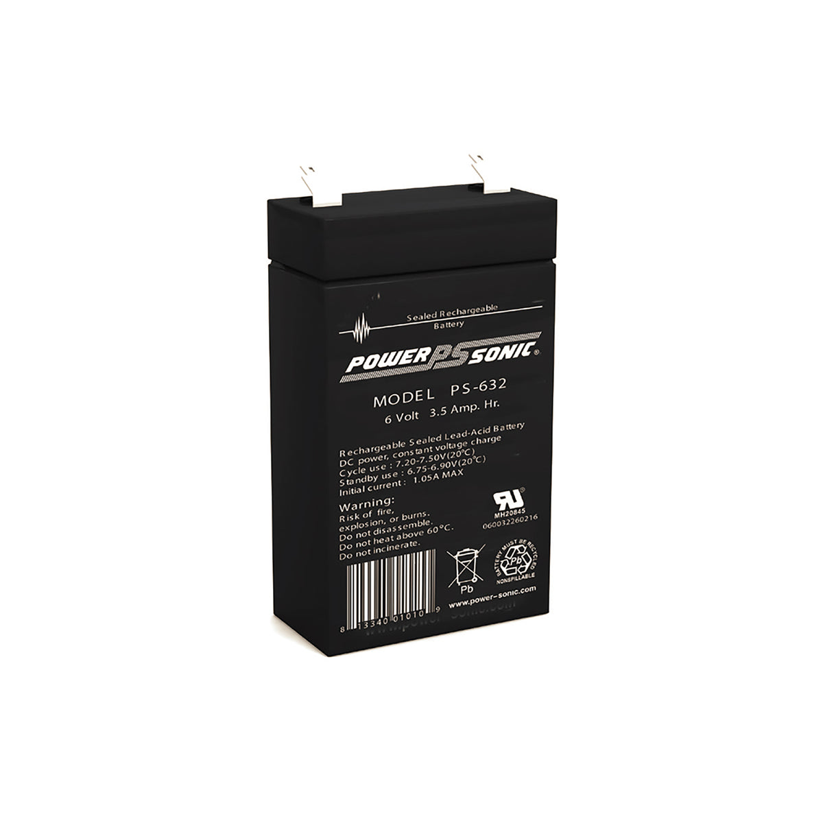 6V 3.2ah F1 Terminal SLA Battery