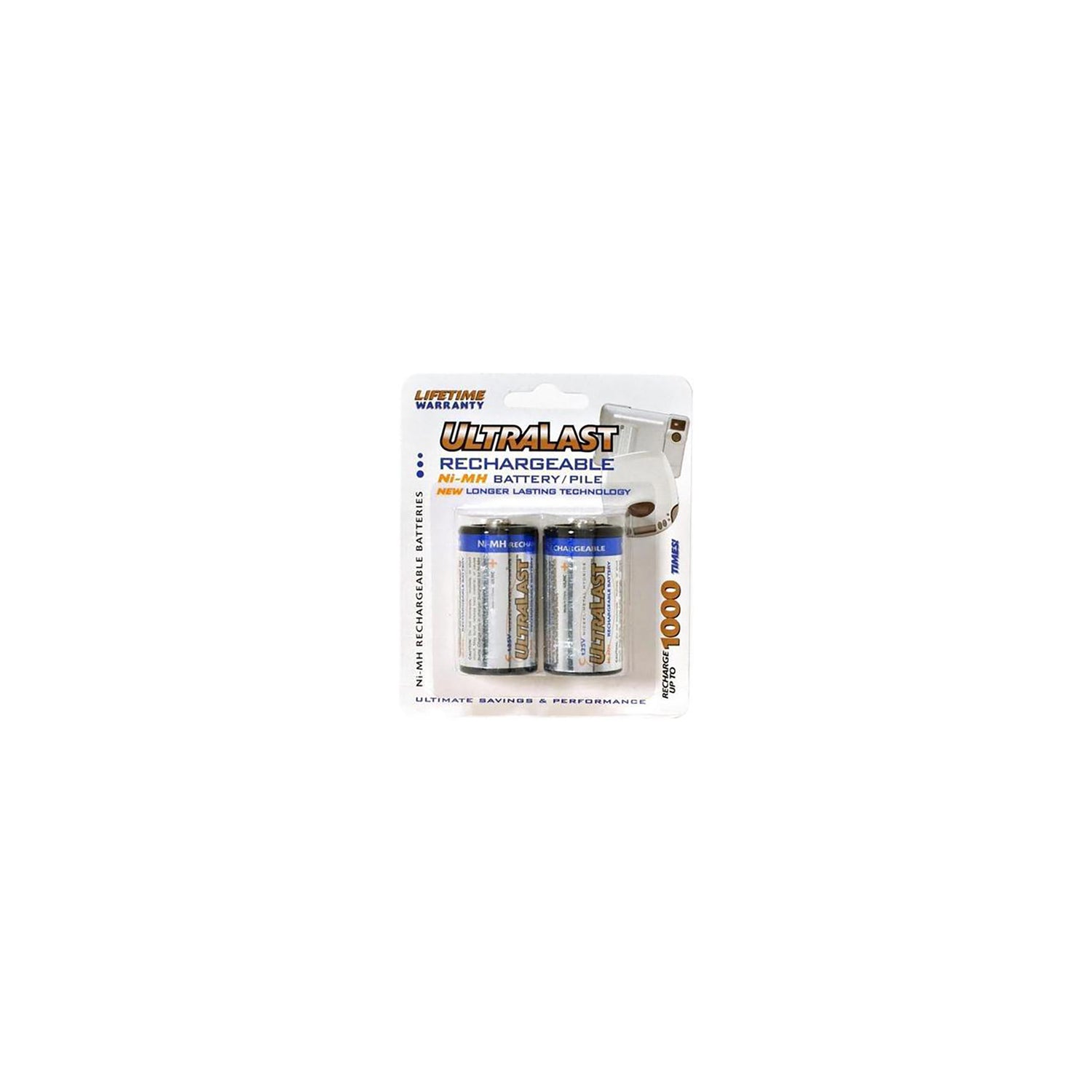 C NiMH 3000mah 2 Pack Rechargeable Battery