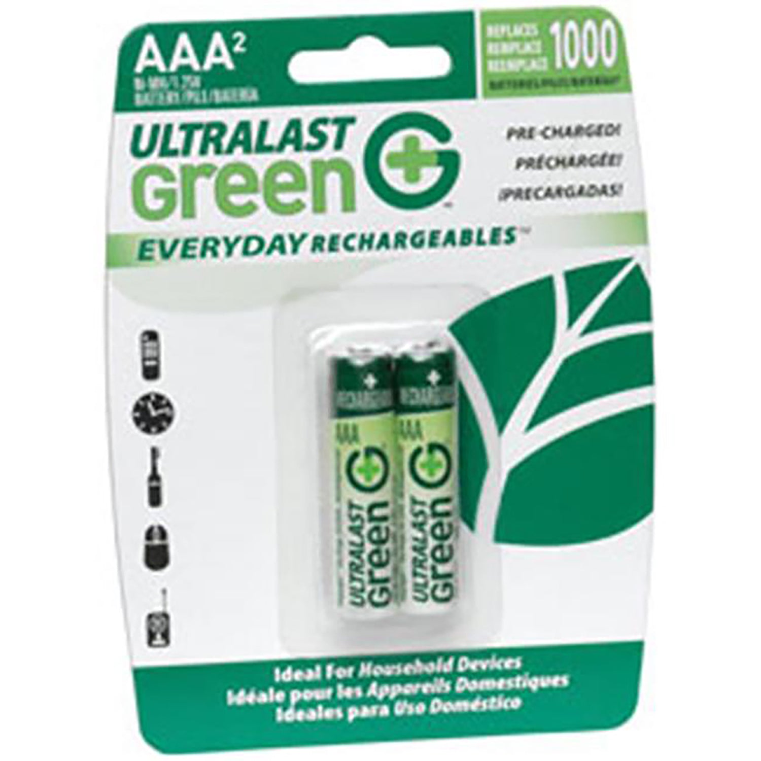 GREEN AAA NiMH 750mah 2Pack Rechargeable Battery
